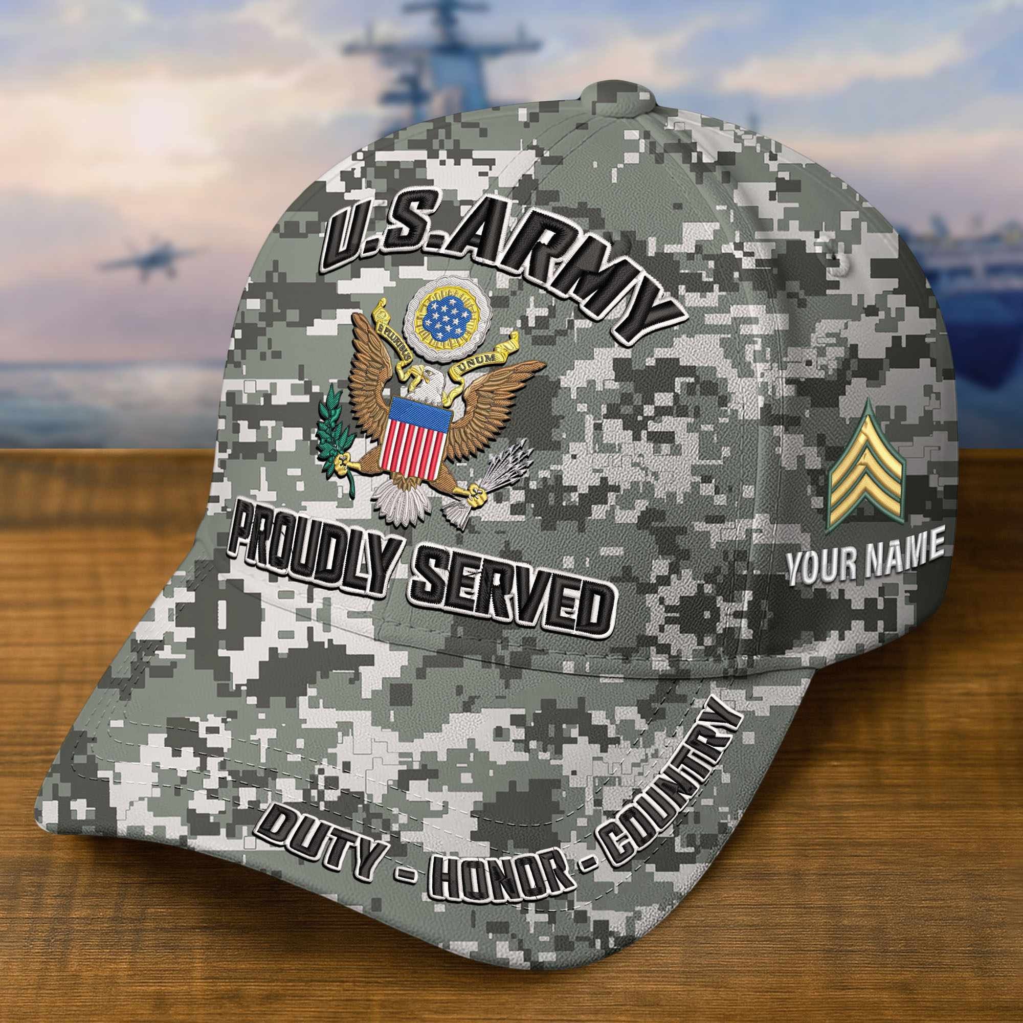 Premium US Army Embroidered Hat VPVC308702, Custom Name & Rank, Gifts For Army Veteran, Gifts On Father's Day, Veterans Day.