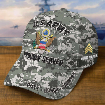 Premium US Army Embroidered Hat VPVC308702, Custom Name & Rank, Gifts For Army Veteran, Gifts On Father's Day, Veterans Day.