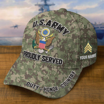 Premium US Army Embroidered Hat VPVC308703, Custom Name & Rank, Gifts For Army Veteran, Gifts On Father's Day, Veterans Day.