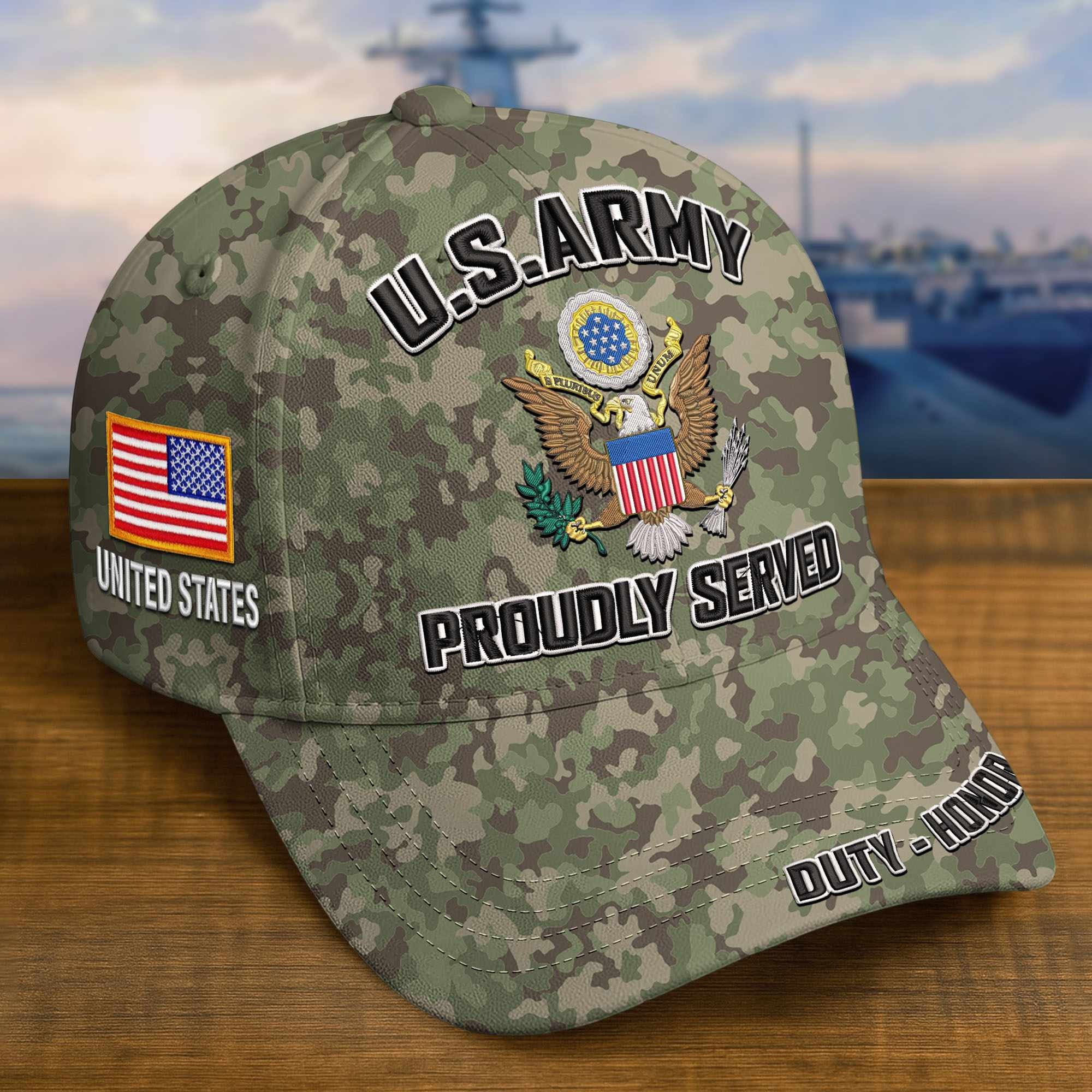 Premium US Army Embroidered Hat VPVC308703, Custom Name & Rank, Gifts For Army Veteran, Gifts On Father's Day, Veterans Day.