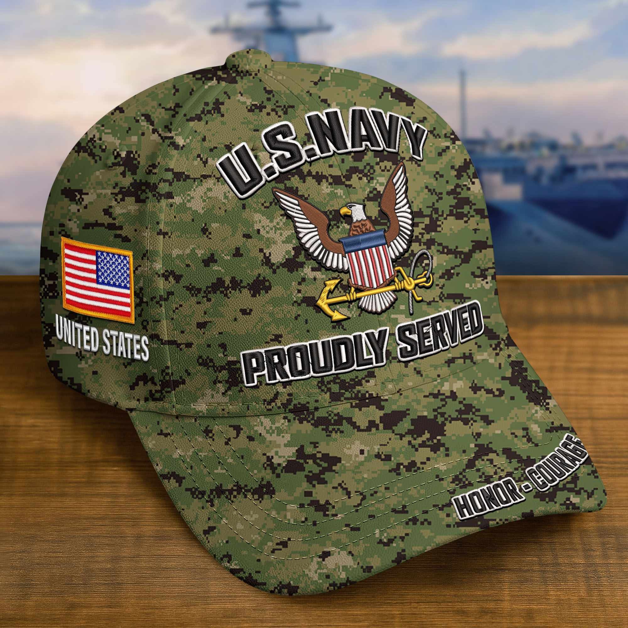 Premium Custom US Navy Embroidered Hat VPVC308705, Gifts For Navy Veteran, Gifts On Father's Day, Veterans Day.