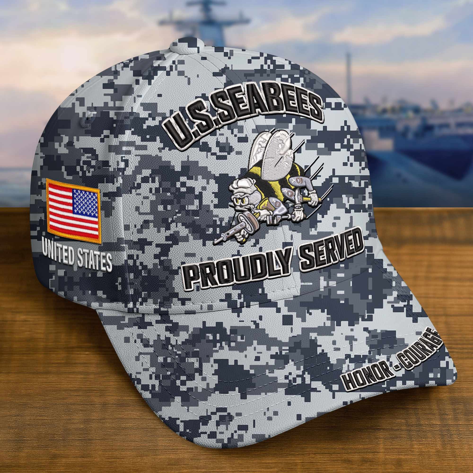 Premium Custom US Seabees Embroidered Hat VPVC308713, Gifts For Seabees Veteran, Gifts On Father's Day, Veterans Day.