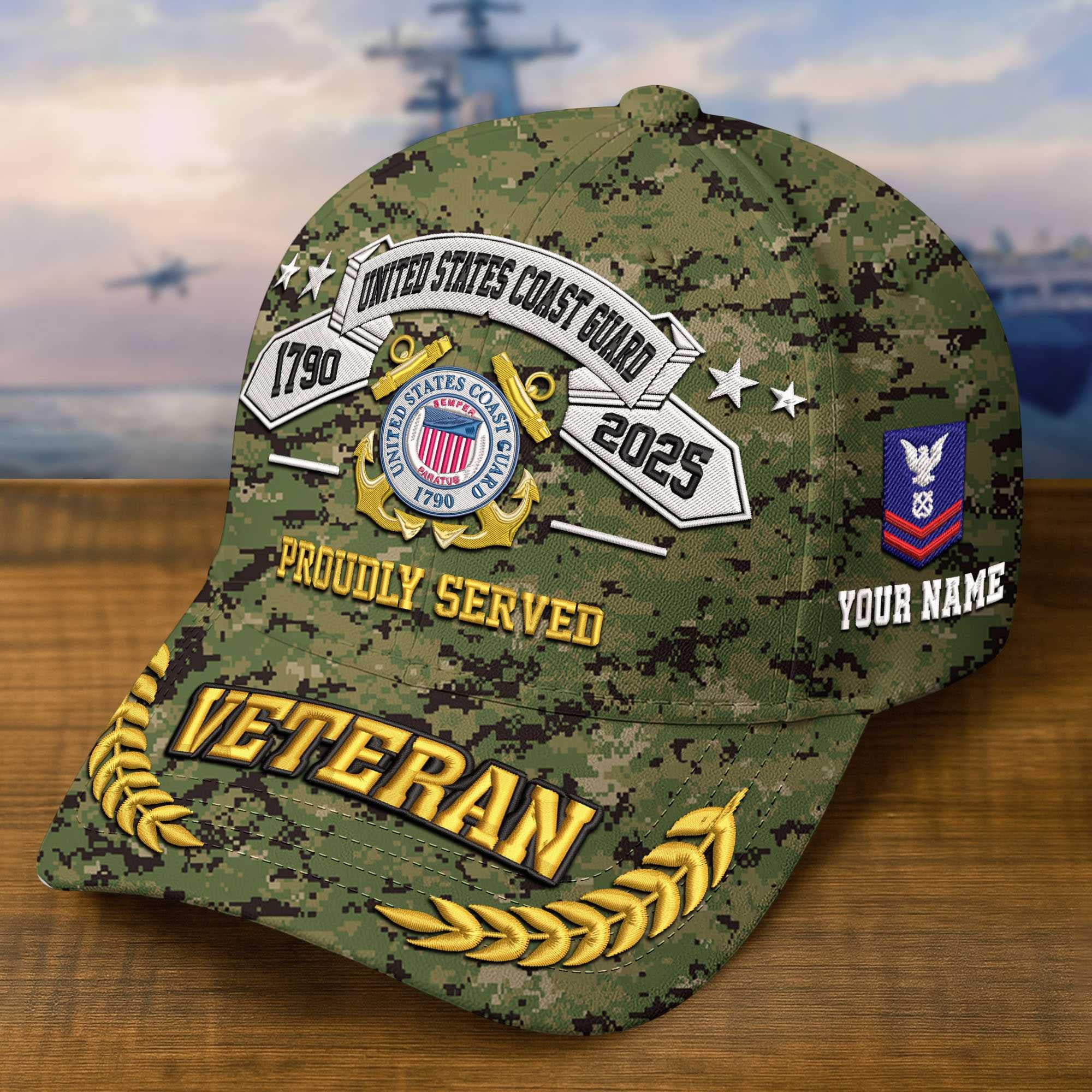 Premium Custom USCG Embroidered Hat VPVC308809, Gifts For Coast Guard Veteran, Gifts On Father's Day, Veterans Day.