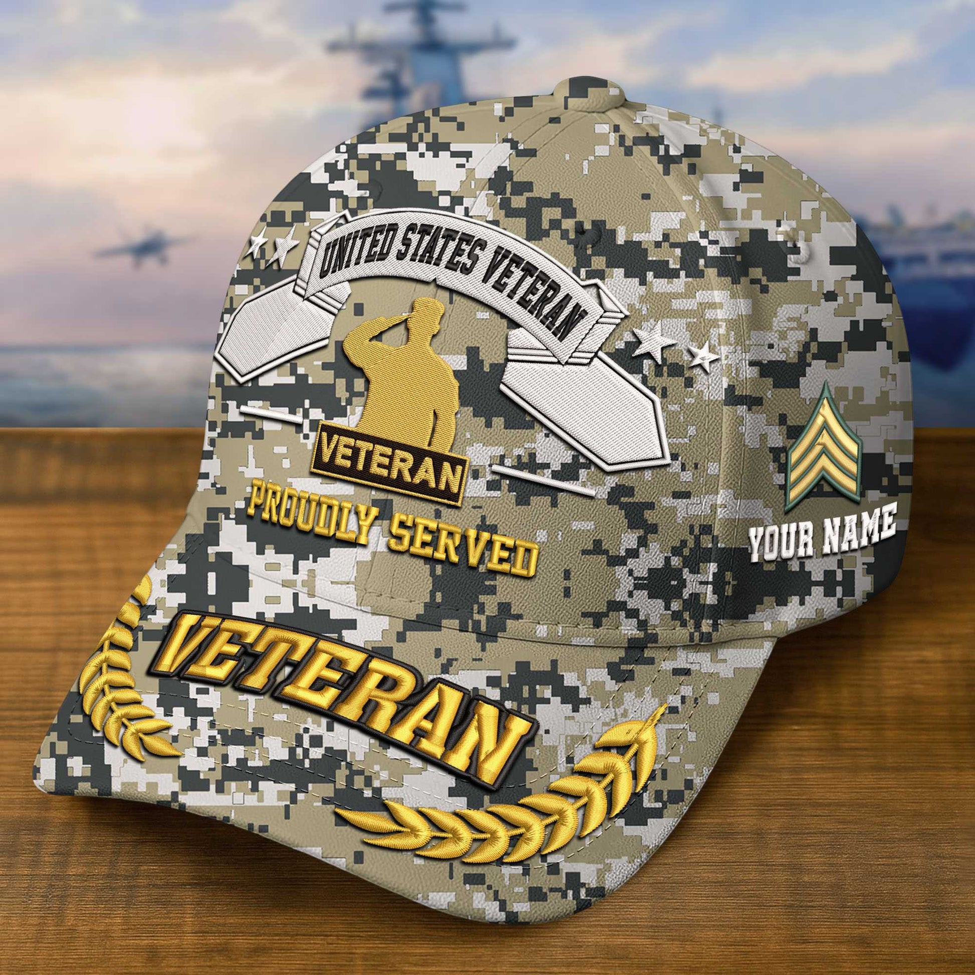 Premium Custom US Veteran Embroidered Hat VPVC308810, Gifts For US Veteran, Gifts On Father's Day, Veterans Day.
