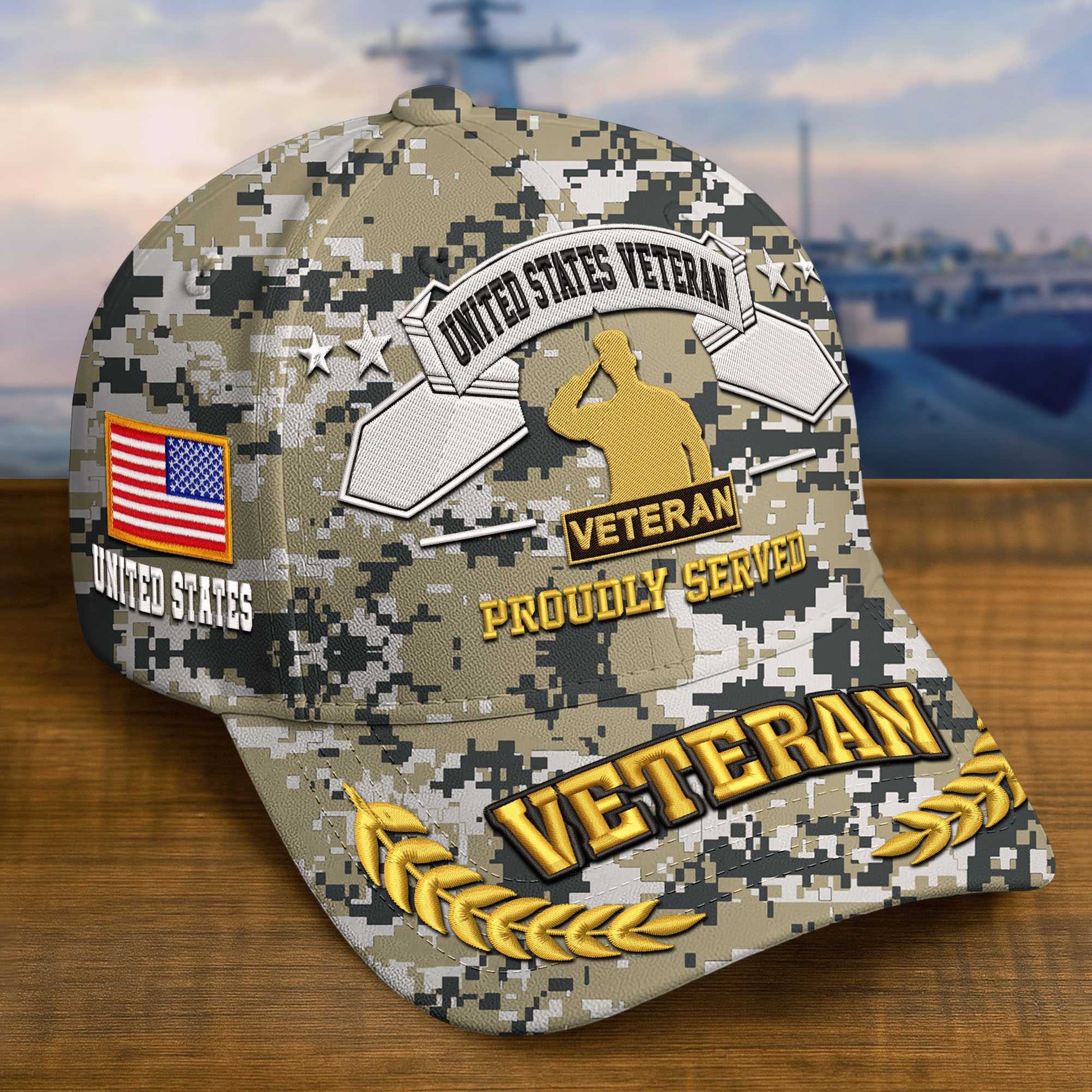 Premium Custom US Veteran Embroidered Hat VPVC308810, Gifts For US Veteran, Gifts On Father's Day, Veterans Day.