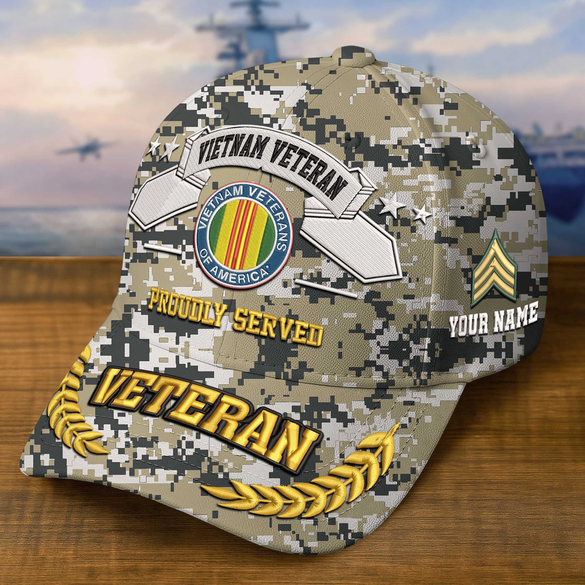 Premium Custom Vietnam Veteran Embroidered Hat VPVC308811, Gifts For Vietnam Veteran, Gifts On Father's Day, Veterans Day.