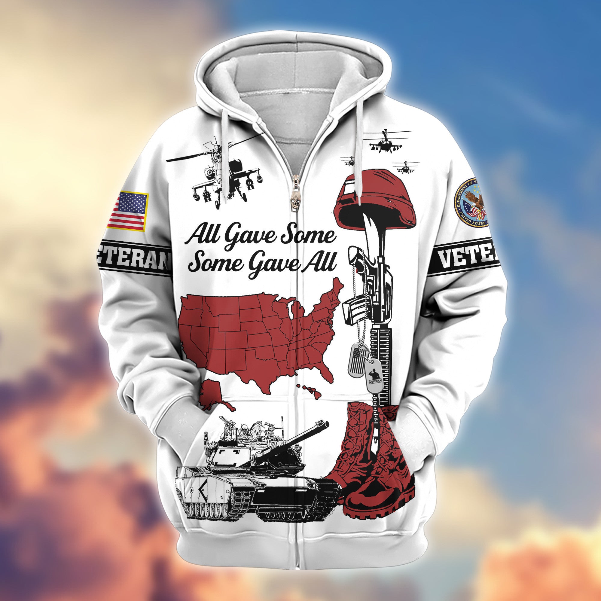 Premium US Veteran Zip Hoodie VPVC607907, Gifts For US Veteran, Gifts On Father's Day, Veterans Day.