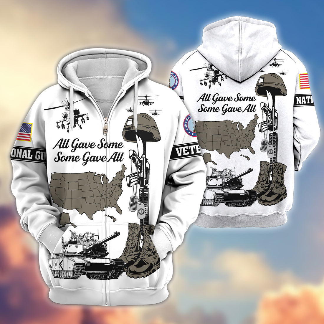 Premium US Army National Guard Zip Hoodie VPVC607908, Gifts For Army National Guard Veteran, Gifts On Father's Day, Veterans Day.