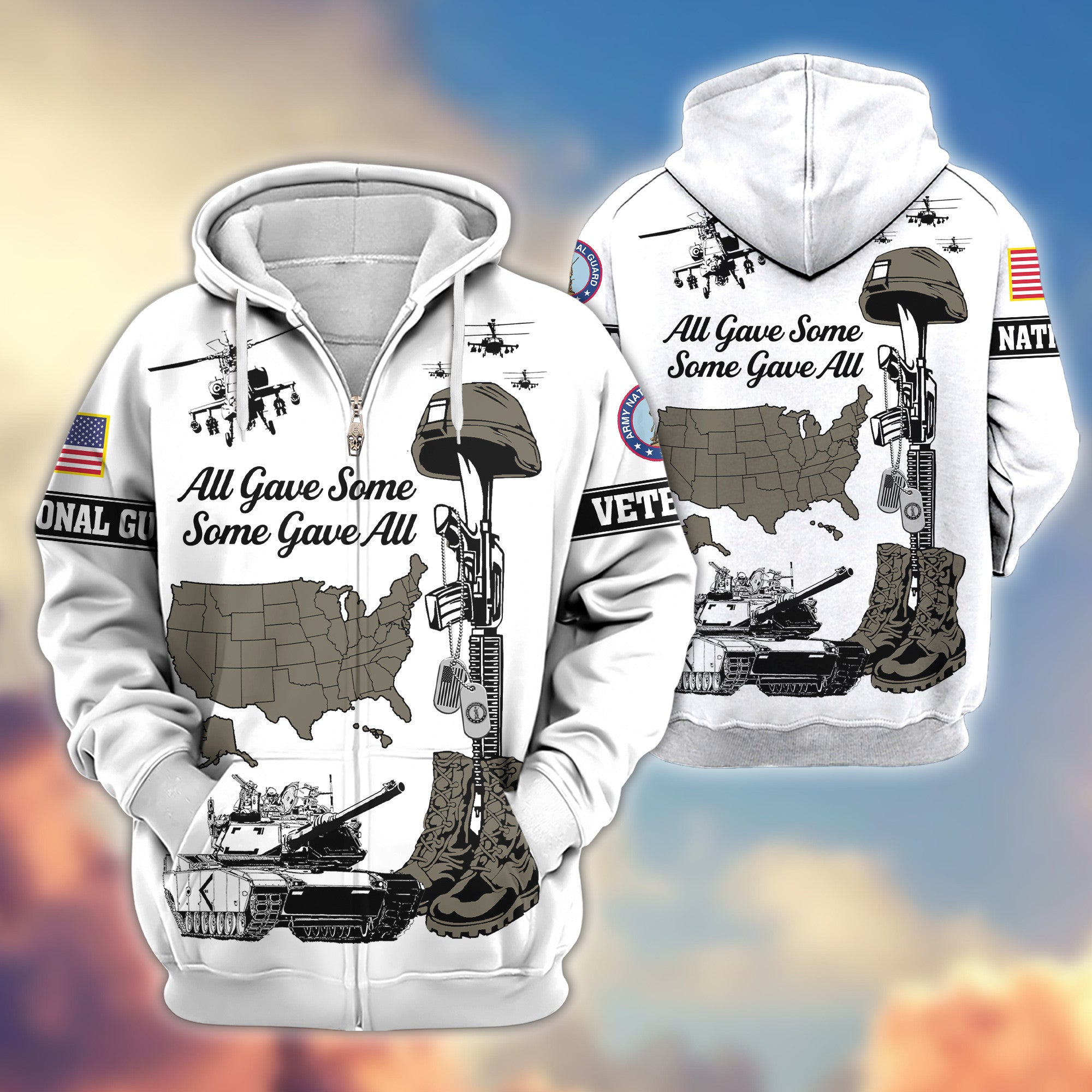 Premium US Army National Guard Zip Hoodie VPVC607908, Gifts For Army National Guard Veteran, Gifts On Father's Day, Veterans Day.