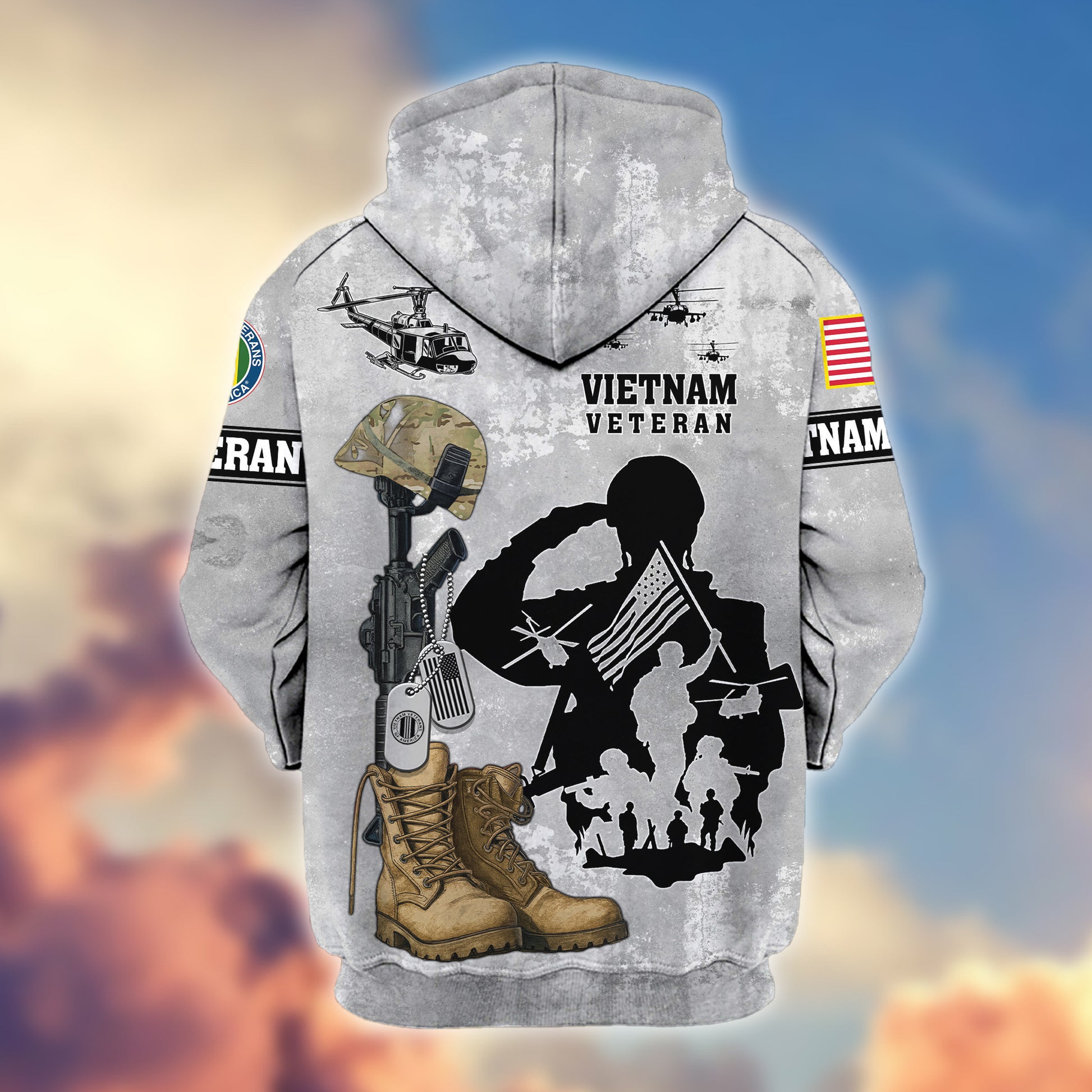 Premium Vietnam Veteran Zip Hoodie VPVC608006, Gifts For Vietnam Veteran, Gifts On Father's Day, Veterans Day.