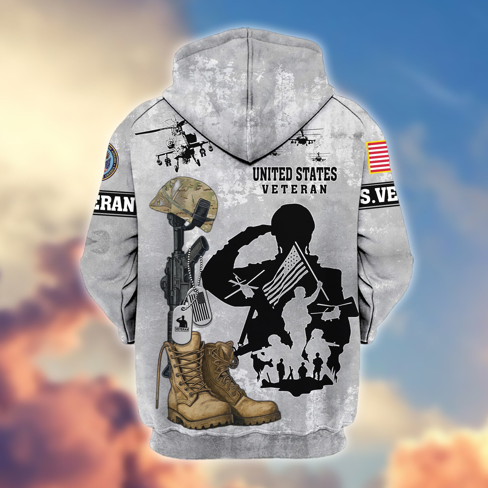 Premium US Veteran Zip Hoodie VPVC608007, Gifts For US Veteran, Gifts On Father's Day, Veterans Day.