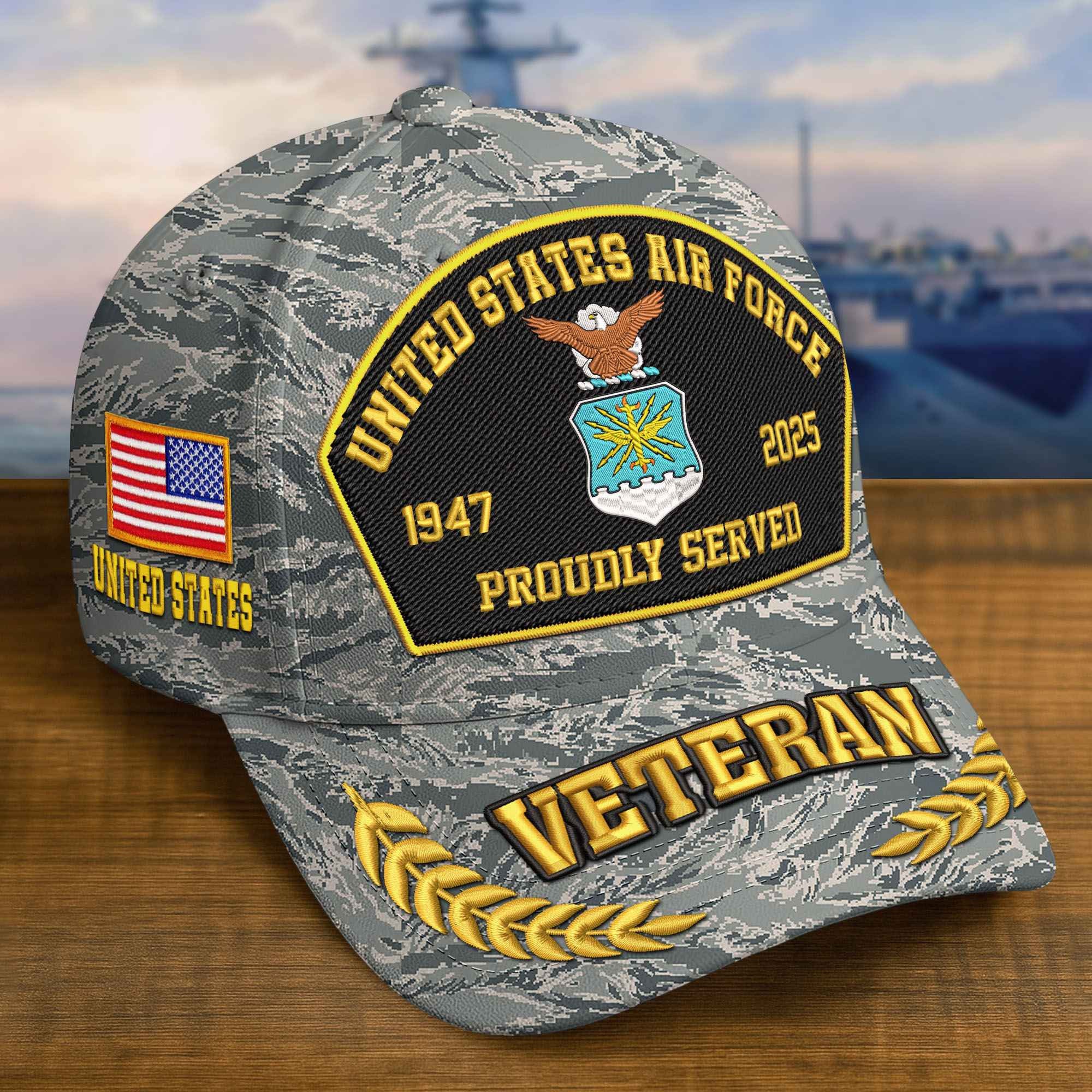 Premium Custom USAF Embroidered Hat VPVC308908, Gifts For Air Force Veteran, Gifts On Father's Day, Veterans Day.
