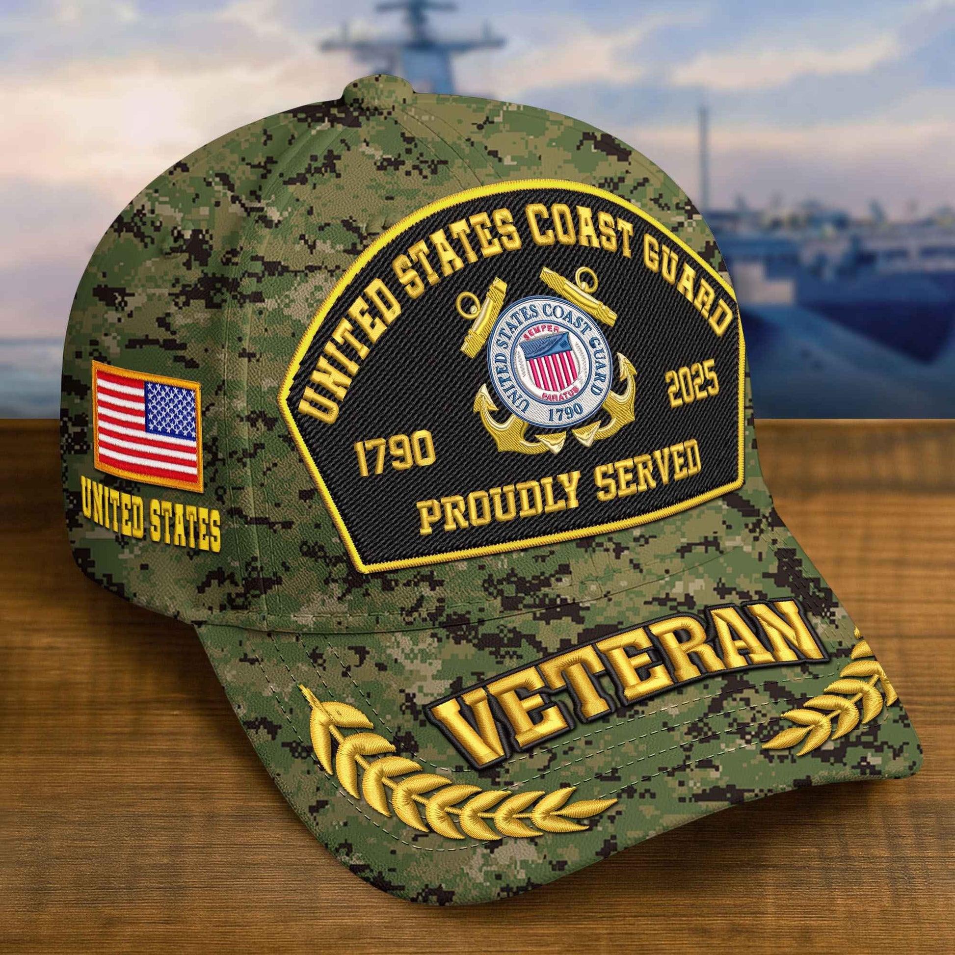 Premium Custom USCG Embroidered Hat VPVC308909, Gifts For Coast Guard Veteran, Gifts On Father's Day, Veterans Day.