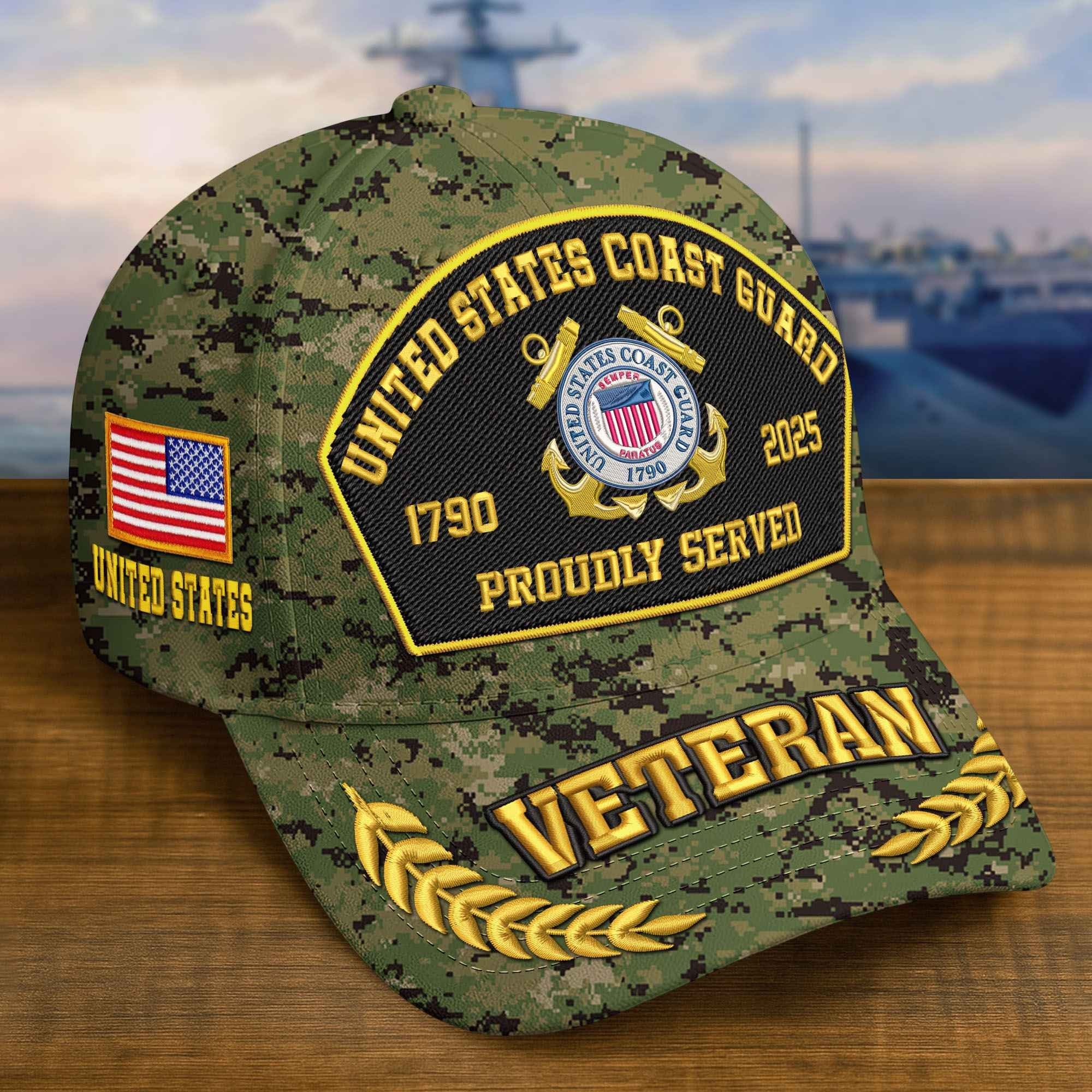 Premium Custom USCG Embroidered Hat VPVC308909, Gifts For Coast Guard Veteran, Gifts On Father's Day, Veterans Day.