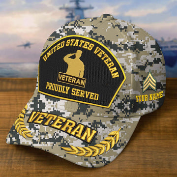 Premium Custom US Veteran Embroidered Hat VPVC308910, Gifts For US Veteran, Gifts On Father's Day, Veterans Day.