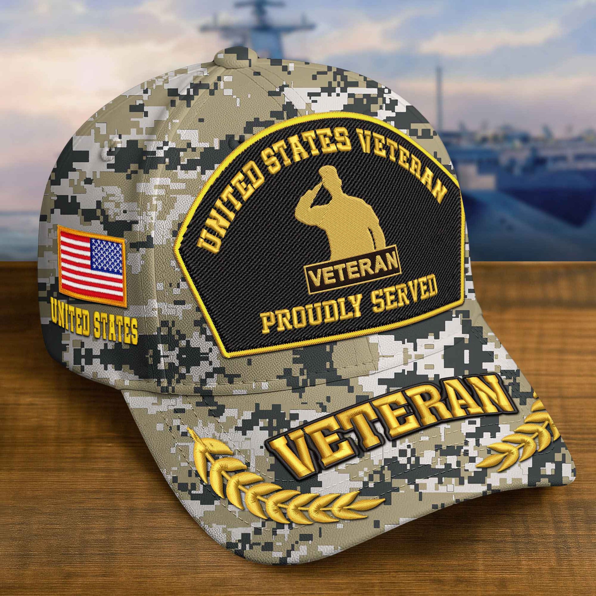 Premium Custom US Veteran Embroidered Hat VPVC308910, Gifts For US Veteran, Gifts On Father's Day, Veterans Day.