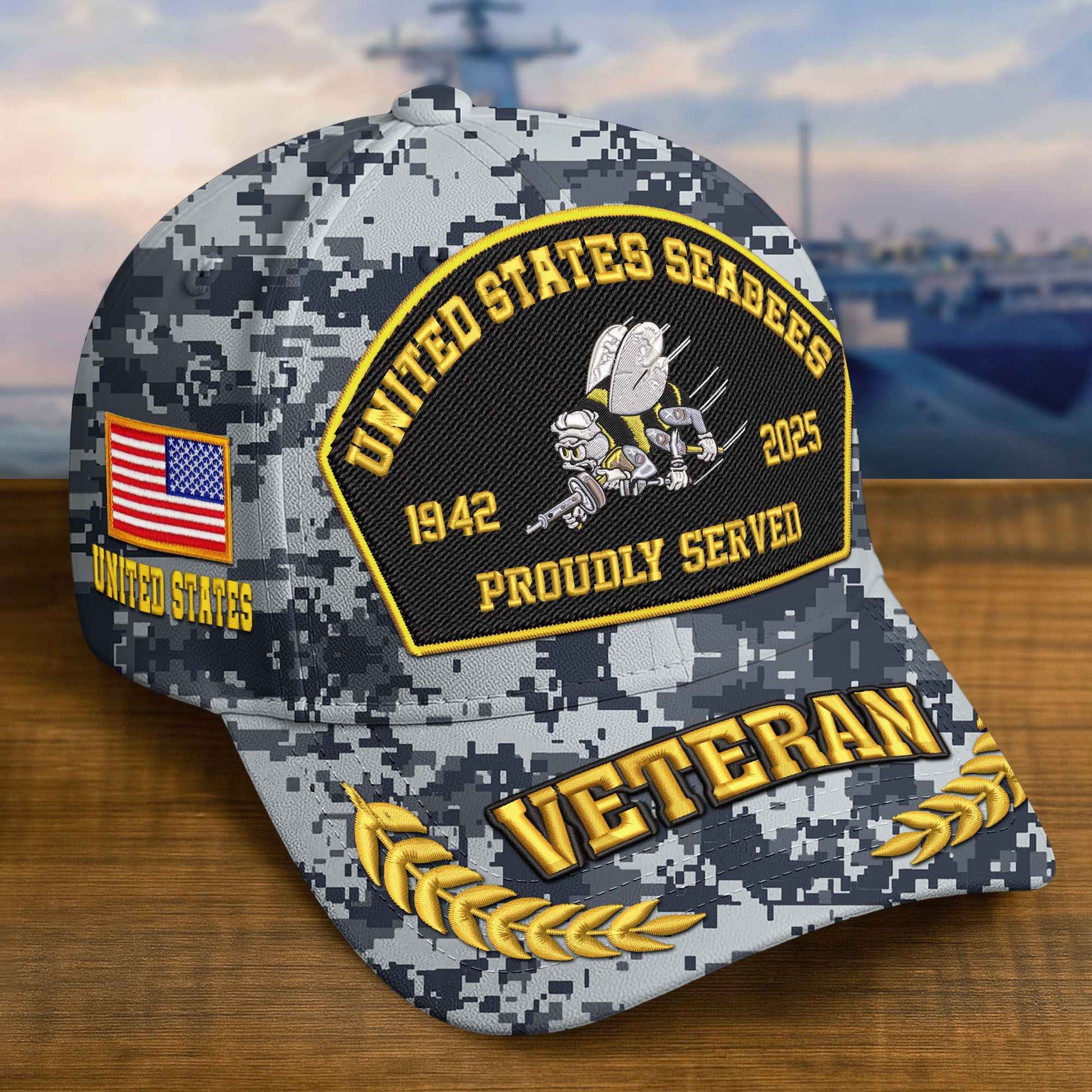 Premium Custom US Seabees Embroidered Hat VPVC308913, Gifts For Seabees Veteran, Gifts On Father's Day, Veterans Day.