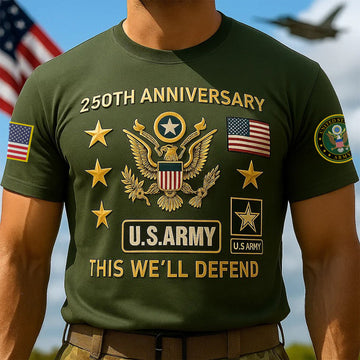 Premium 250th Anniversary Of The Army T-Shirt VPVC930009, Gifts For Army Veteran, Gifts On Father's Day, Veterans Day.