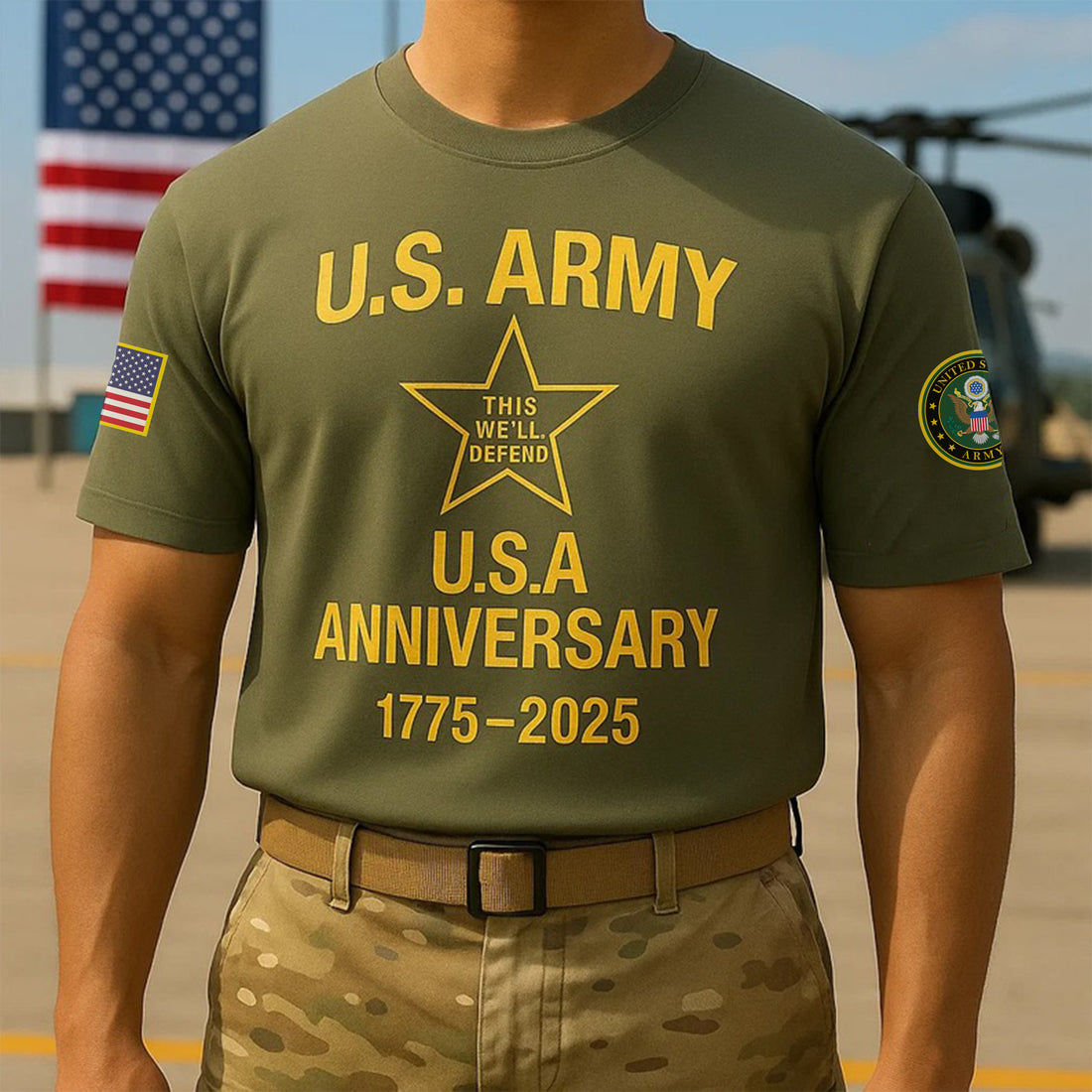 Premium 250th Anniversary Of The Army T-Shirt VPVC930020, Gifts For Army Veteran, Gifts On Father's Day, Veterans Day.