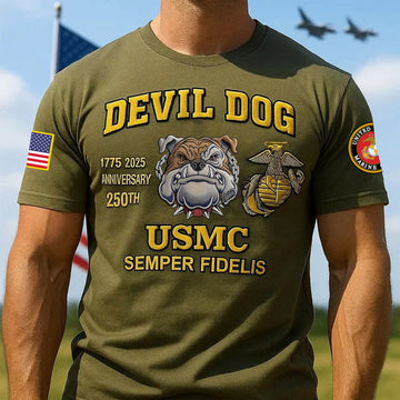 Premium USMC T-Shirt VPVC930027, 250th Anniversary Marine Corps Shirt, Gifts For Marine Veteran, Gifts On Father's Day, Veterans Day.