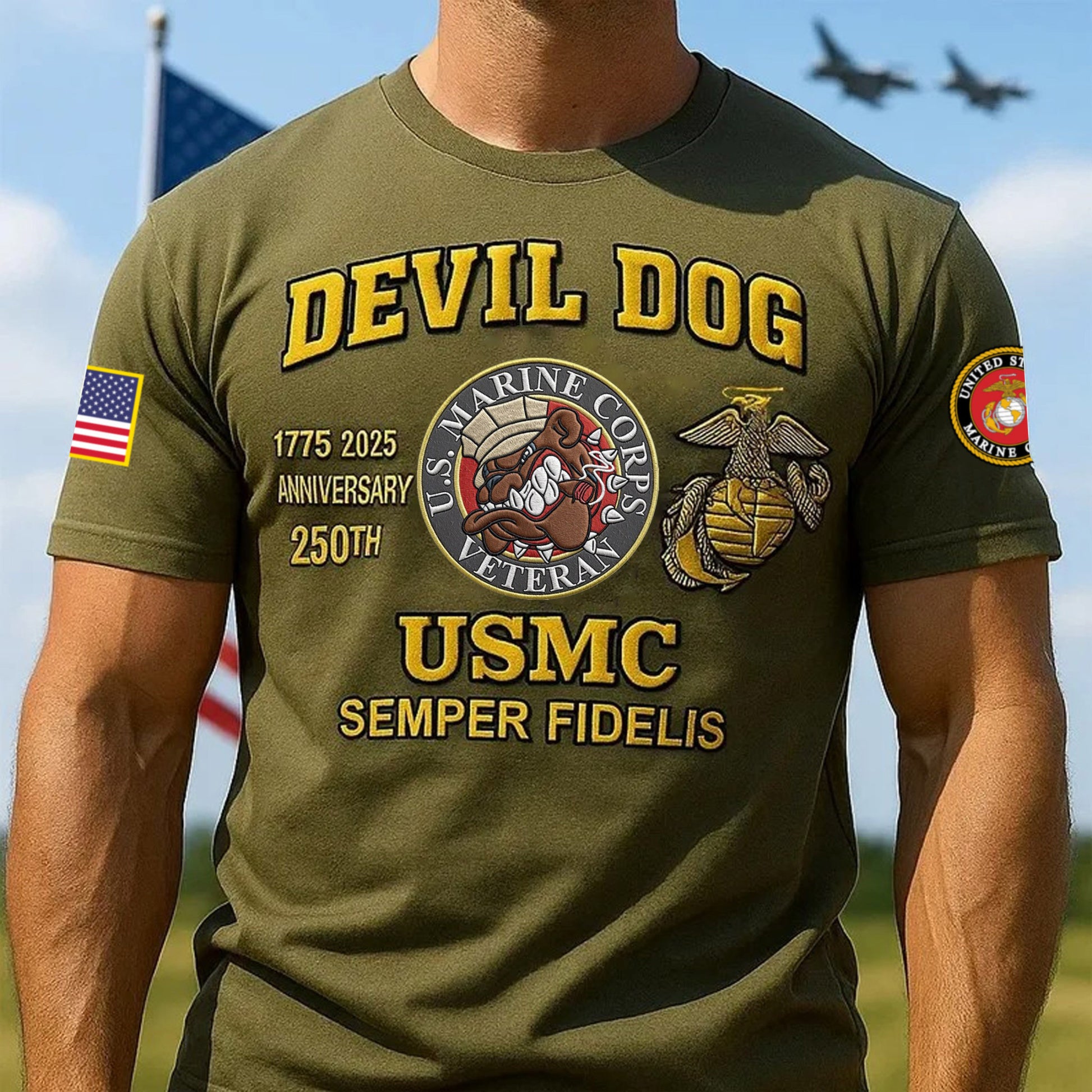 Premium USMC T-Shirt VPVC930033, 250th Anniversary Marine Corps Shirt, Gifts For Marine Veteran, Gifts On Father's Day, Veterans Day.