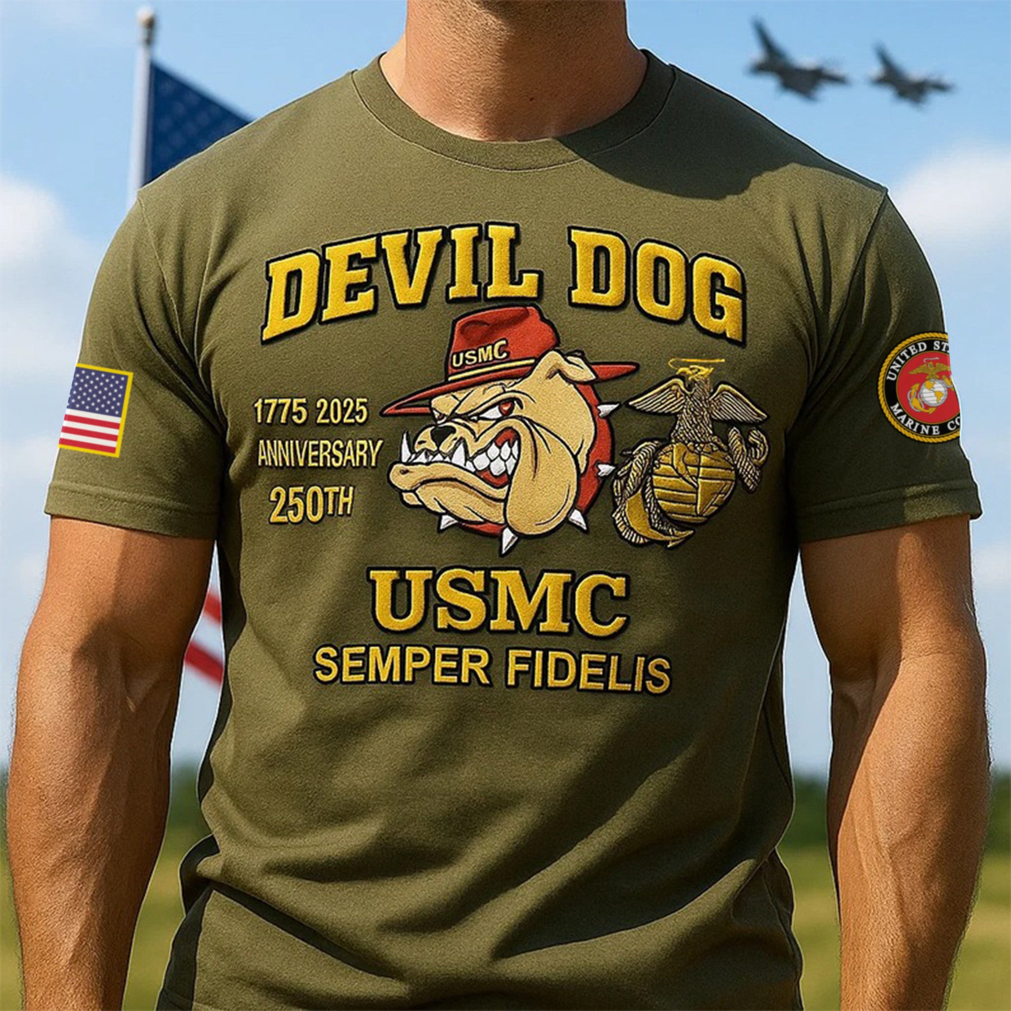 Premium USMC T-Shirt VPVC930034, 250th Anniversary Marine Corps Shirt, Gifts For Marine Veteran, Gifts On Father's Day, Veterans Day.