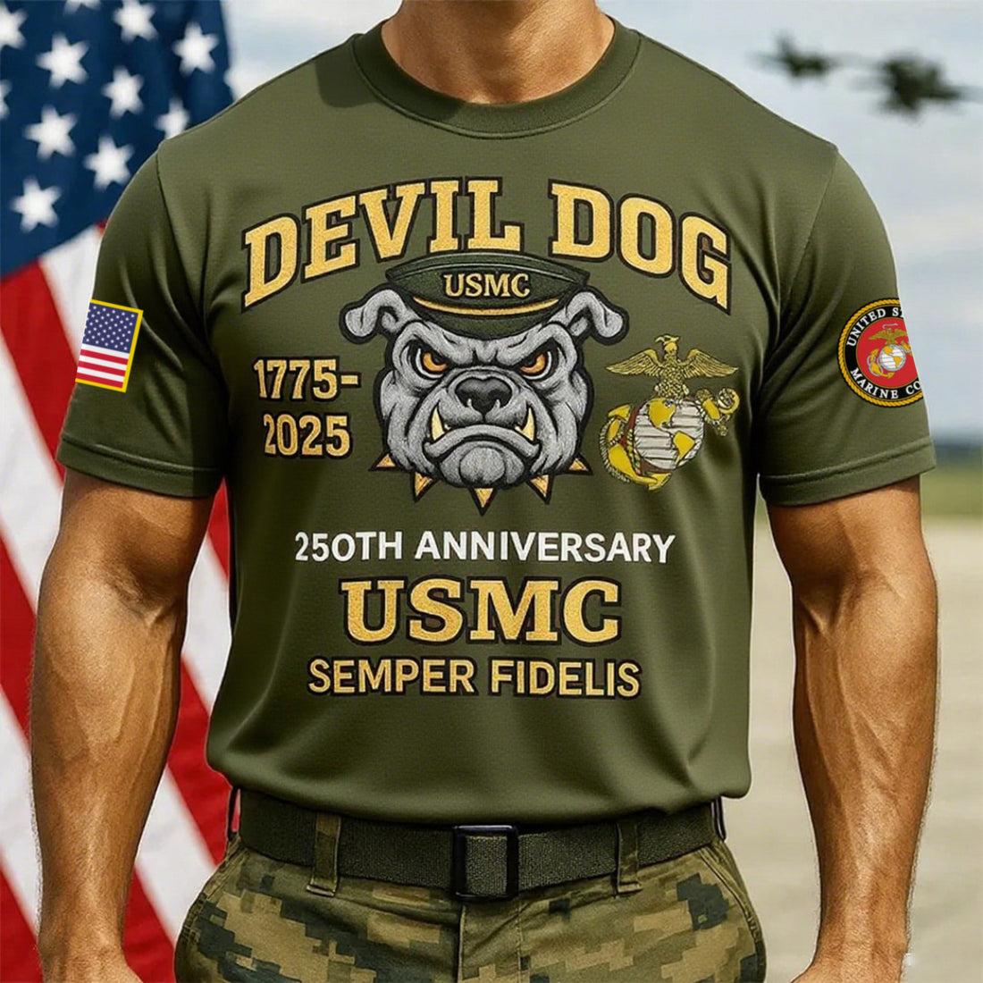 Premium USMC T-Shirt VPVC930037, 250th Anniversary Marine Corps Shirt, Gifts For Marine Veteran, Gifts On Father's Day, Veterans Day.