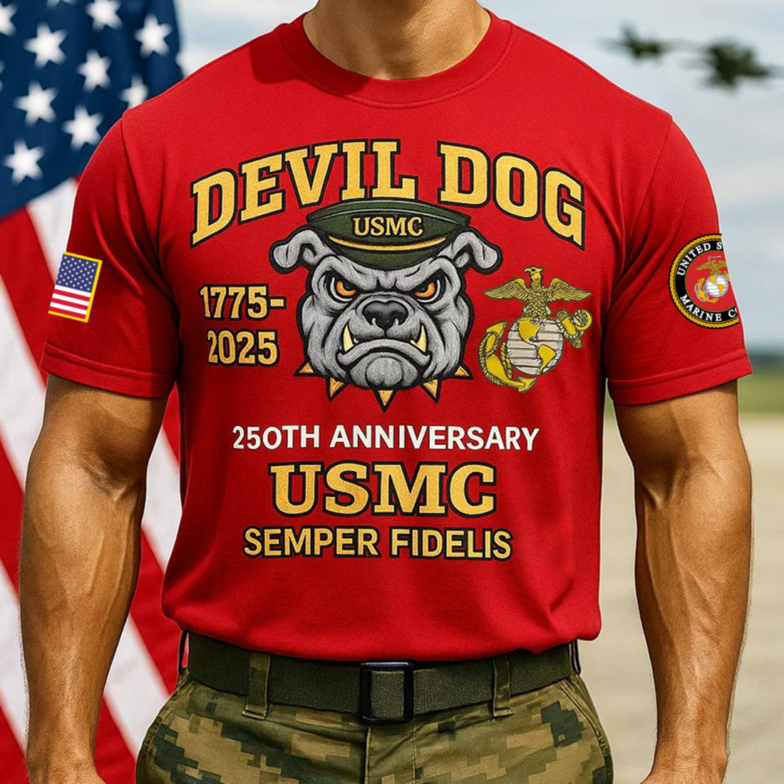 Premium USMC T-Shirt VPVC930038, 250th Anniversary Marine Corps Shirt, Gifts For Marine Veteran, Gifts On Father's Day, Veterans Day.
