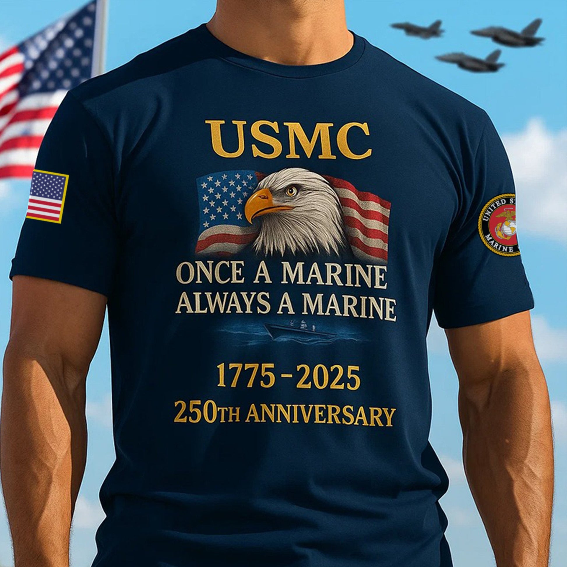 Premium USMC T-Shirt VPVC930039, 250th Anniversary Marine Corps Shirt, Gifts For Marine Veteran, Gifts On Father's Day, Veterans Day.