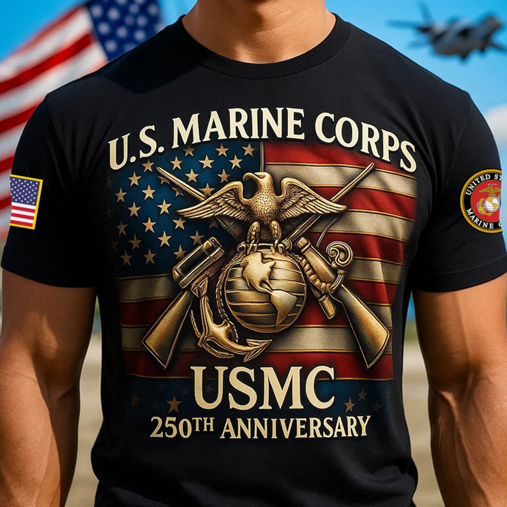 Premium USMC T-Shirt VPVC930041, 250th Anniversary Marine Corps Shirt, Gifts For Marine Veteran, Gifts On Father's Day, Veterans Day.