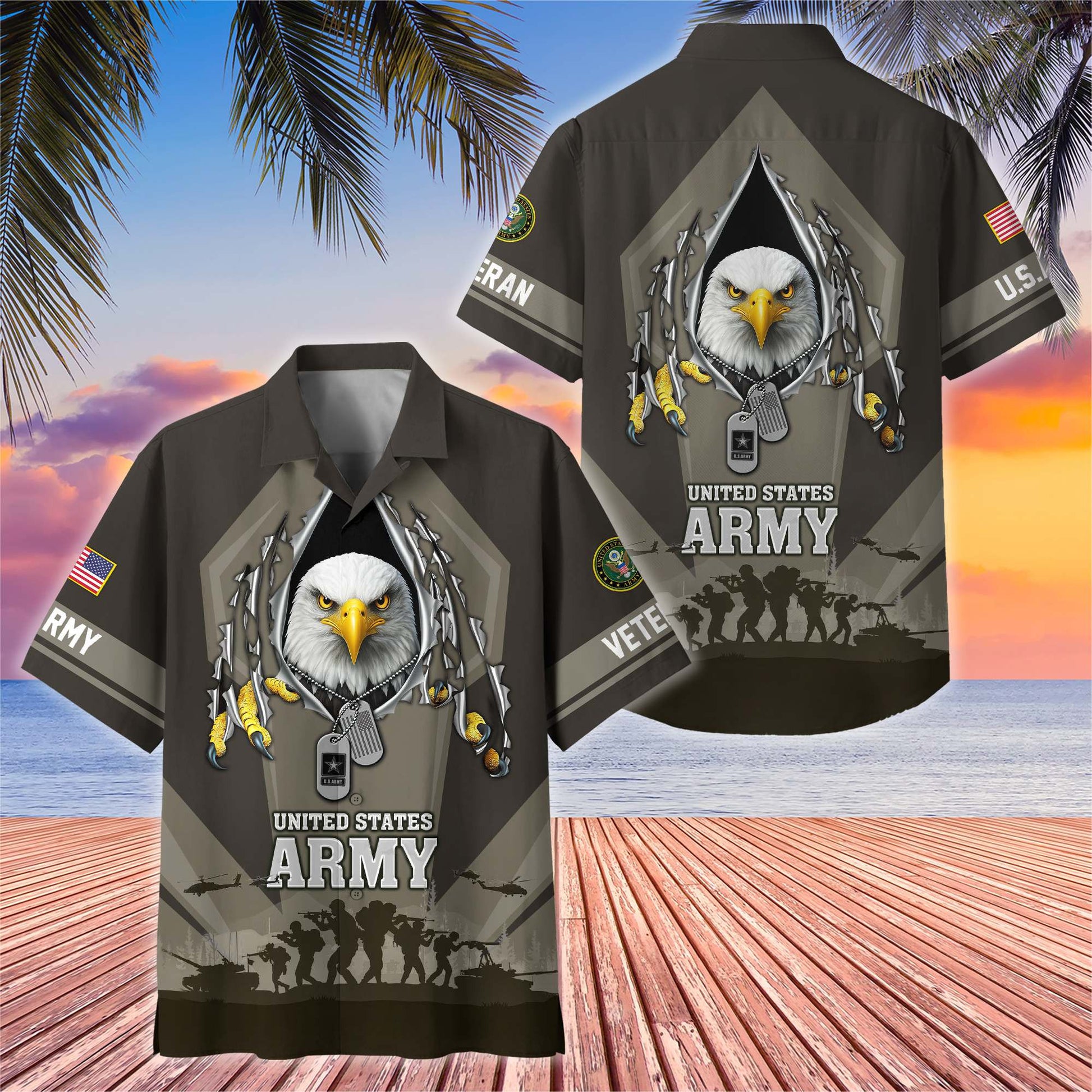 Premium US Veterans Hawaiian Shirt BPHN180711, Gifts For US Veterans, Gifts On Veterans Day.