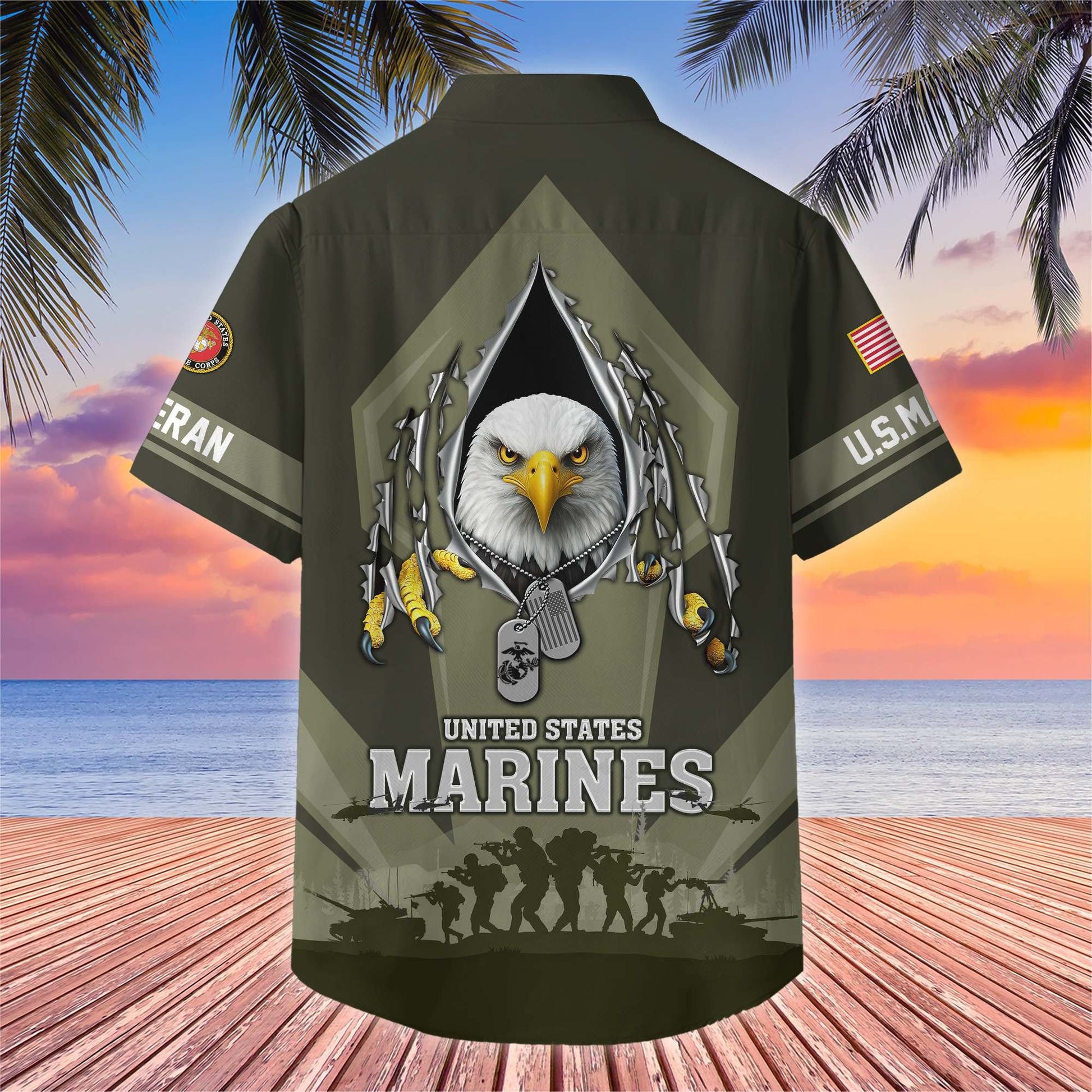 Premium US Veterans Hawaiian Shirt BPHN180711, Gifts For US Veterans, Gifts On Veterans Day.