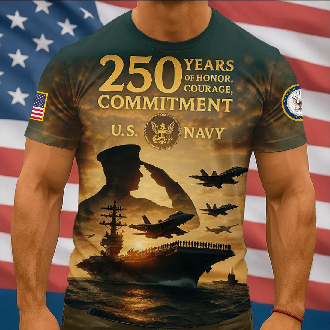 Premium US Navy T-Shirt VPVC930081, 250th Anniversary Navy Shirt, Gifts For Navy Veteran, Gifts On Father's Day, Veterans Day.