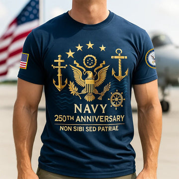 Premium US Navy T-Shirt VPVC930065, 250th Anniversary Navy Shirt, Gifts For Navy Veteran, Gifts On Father's Day, Veterans Day.