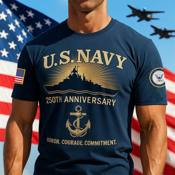 Premium US Navy T-Shirt VPVC930070, 250th Anniversary Navy Shirt, Gifts For Navy Veteran, Gifts On Father's Day, Veterans Day.