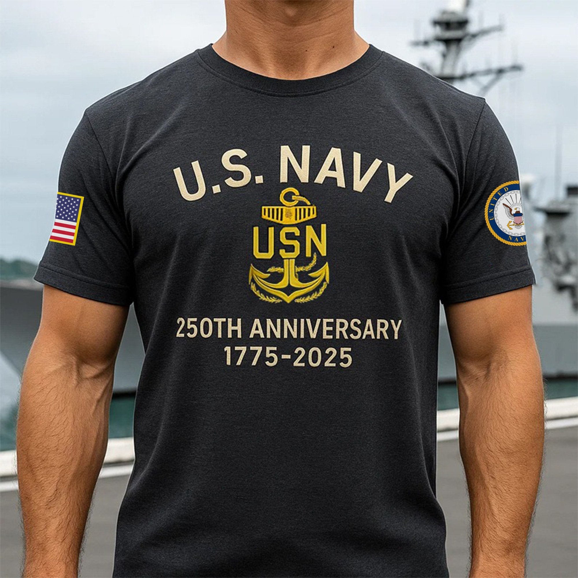 Premium US Navy T-Shirt VPVC930073, 250th Anniversary Navy Shirt, Gifts For Navy Veteran, Gifts On Father's Day, Veterans Day.