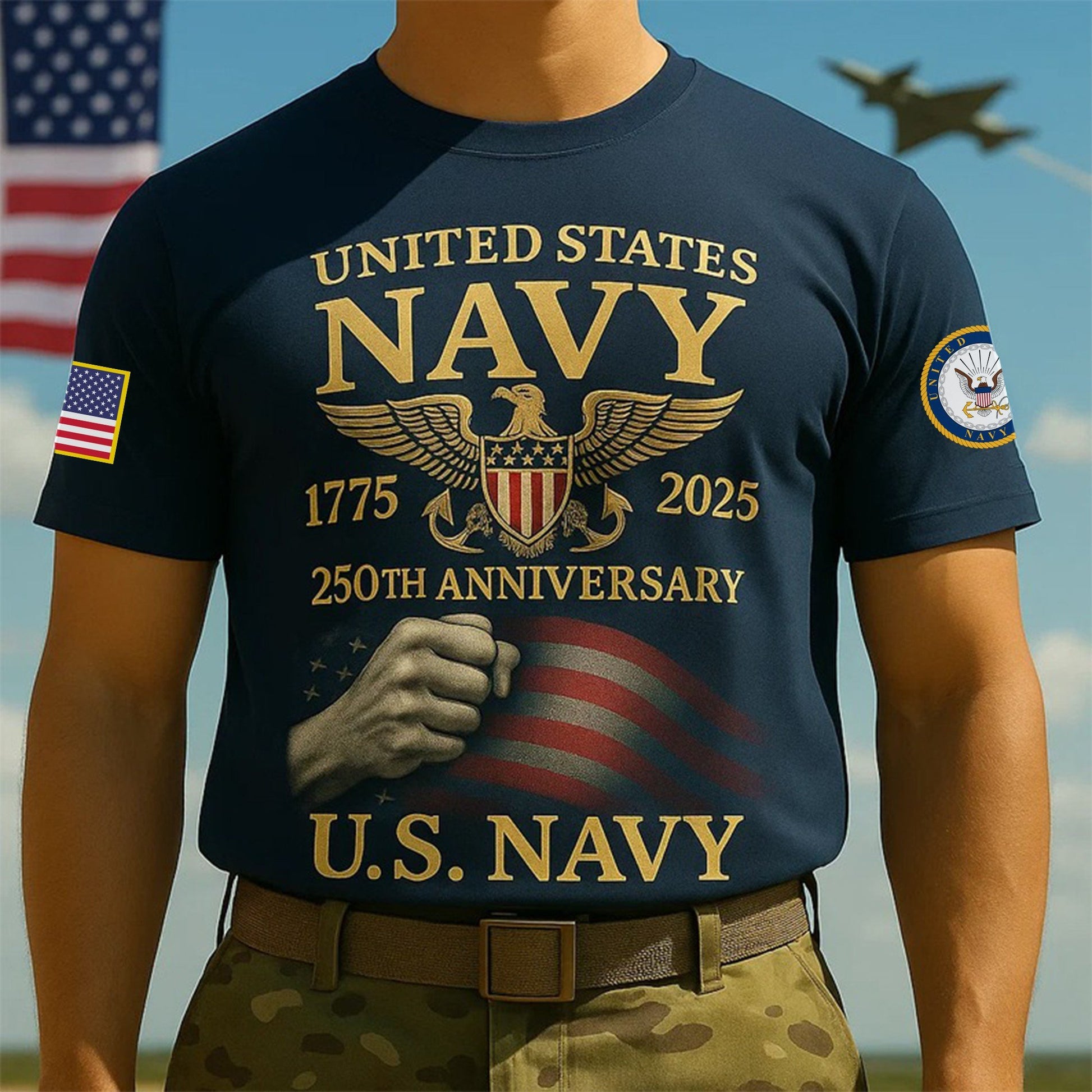 Premium US Navy T-Shirt VPVC930075, 250th Anniversary Navy Shirt, Gifts For Navy Veteran, Gifts On Father's Day, Veterans Day.