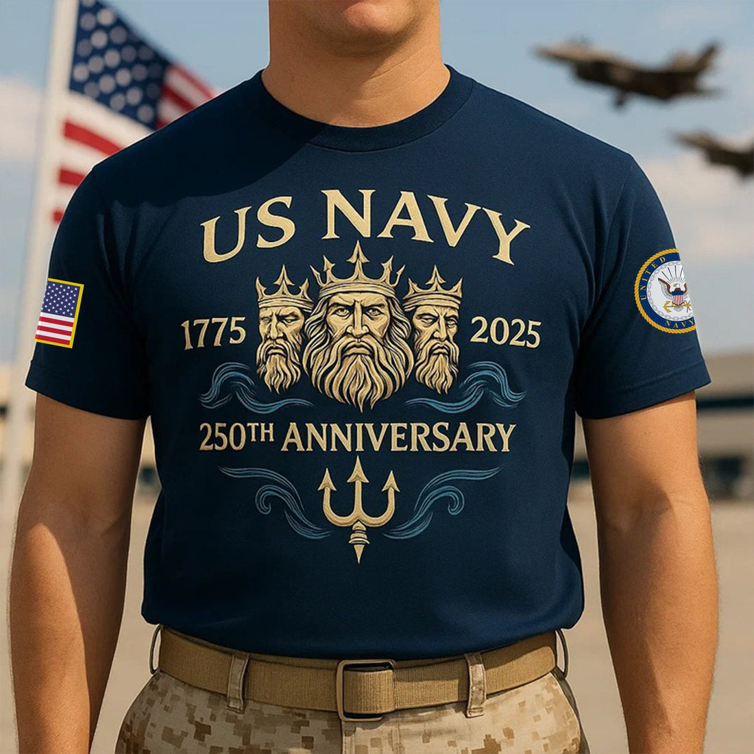 Premium US Navy T-Shirt VPVC930078, 250th Anniversary Navy Shirt, Gifts For Navy Veteran, Gifts On Father's Day, Veterans Day.