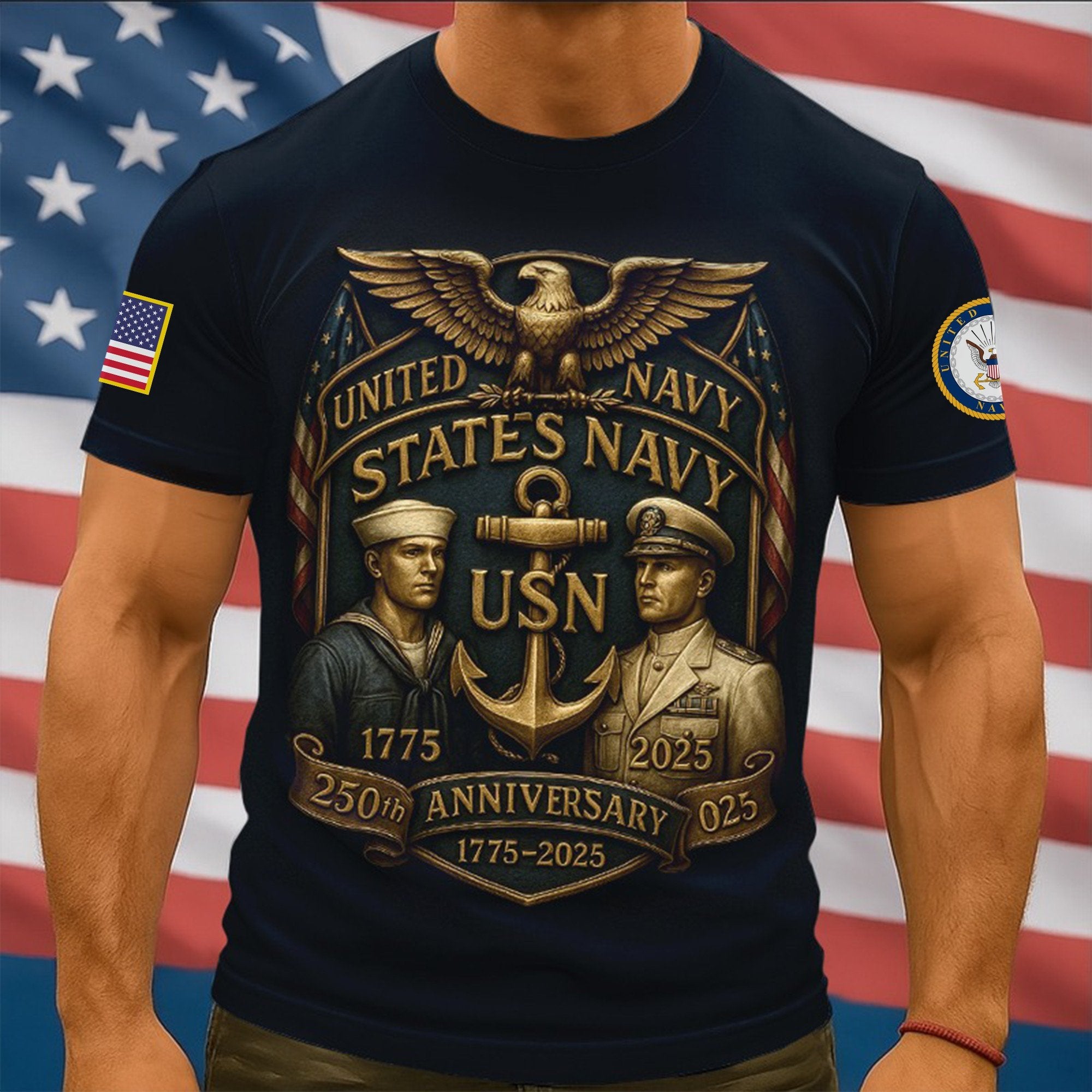 Premium US Navy T-Shirt VPVC930082, 250th Anniversary Navy Shirt, Gifts For Navy Veteran, Gifts On Father's Day, Veterans Day.