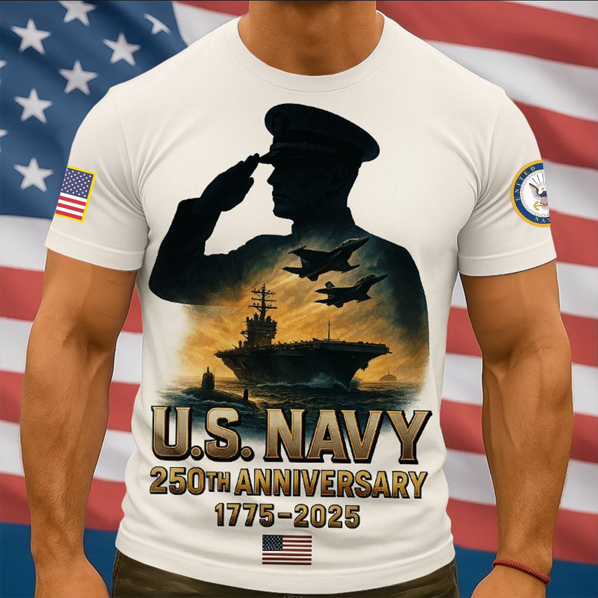 Premium US Navy T-Shirt VPVC930083, 250th Anniversary Navy Shirt, Gifts For Navy Veteran, Gifts On Father's Day, Veterans Day.