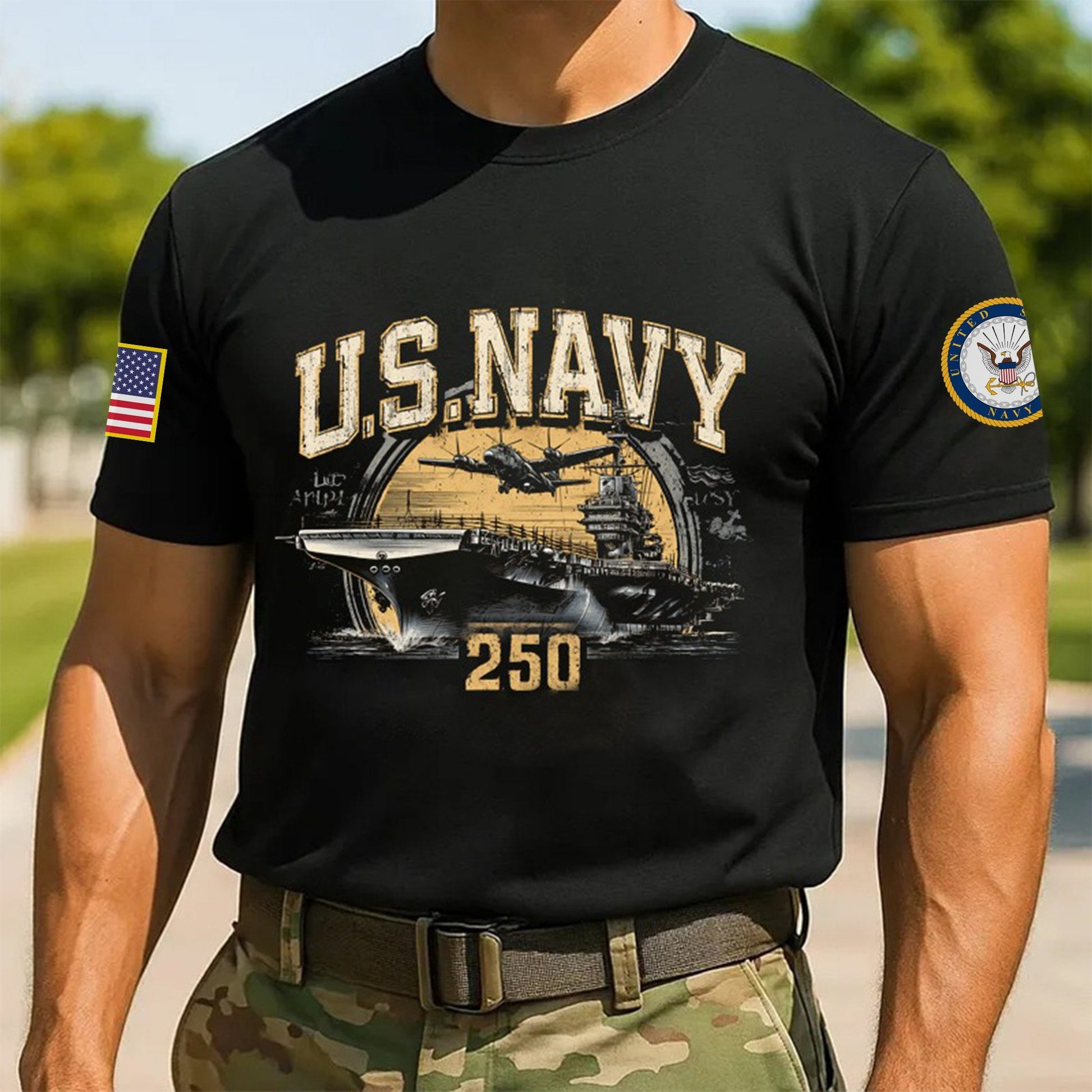 Premium US Navy T-Shirt VPVC930085, 250th Anniversary Navy Shirt, Gifts For Navy Veteran, Gifts On Father's Day, Veterans Day.