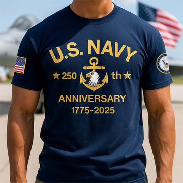 Premium US Navy T-Shirt VPVC930086, 250th Anniversary Navy Shirt, Gifts For Navy Veteran, Gifts On Father's Day, Veterans Day.