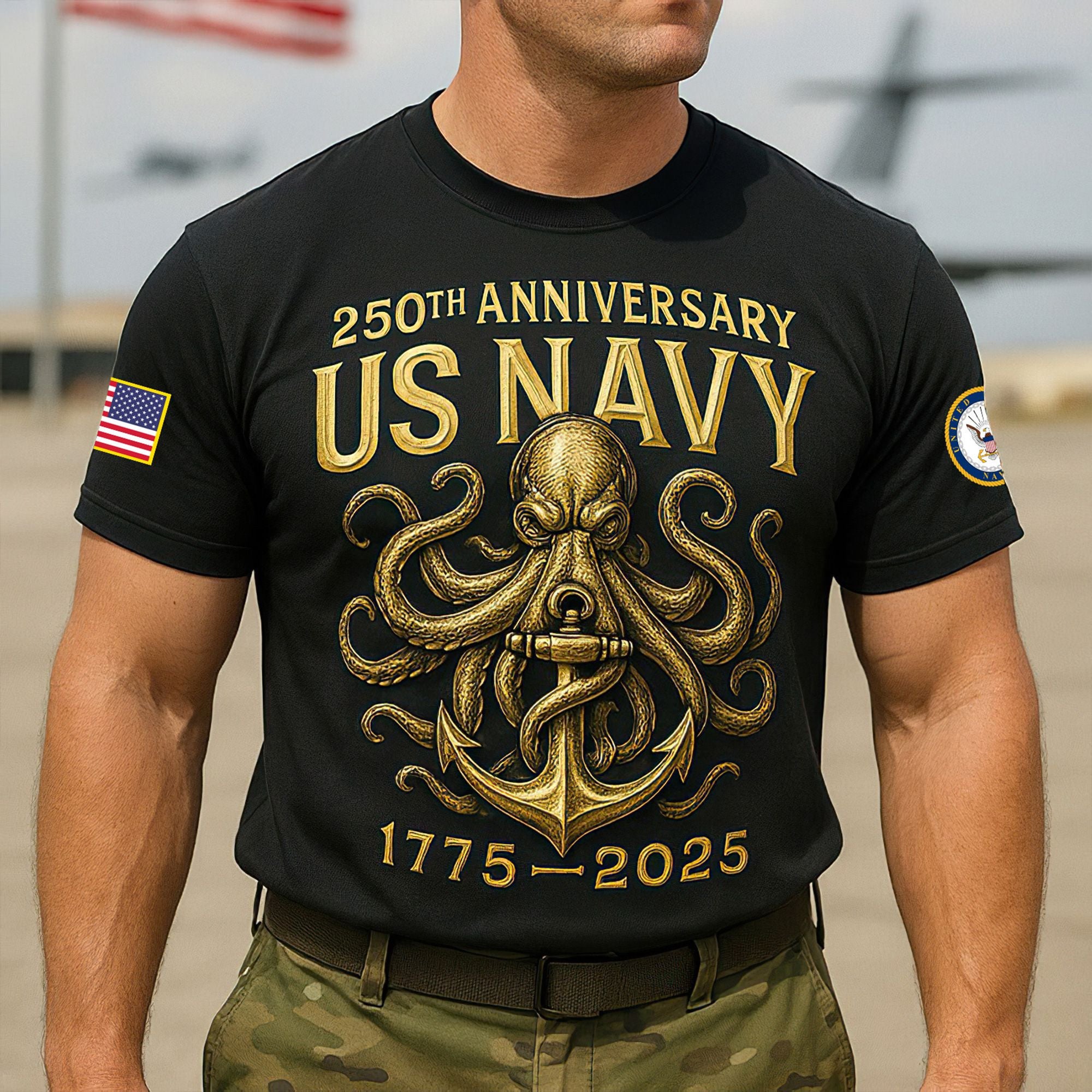 Premium US Navy T-Shirt VPVC930107, 250th Anniversary Navy Shirt, Gifts For Navy Veteran, Gifts On Father's Day, Veterans Day.