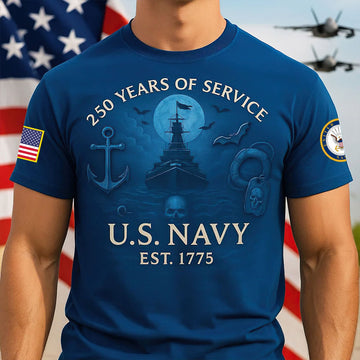 Premium US Navy T-Shirt VPVC930108, 250th Anniversary Navy Shirt, Gifts For Navy Veteran, Gifts On Father's Day, Veterans Day.