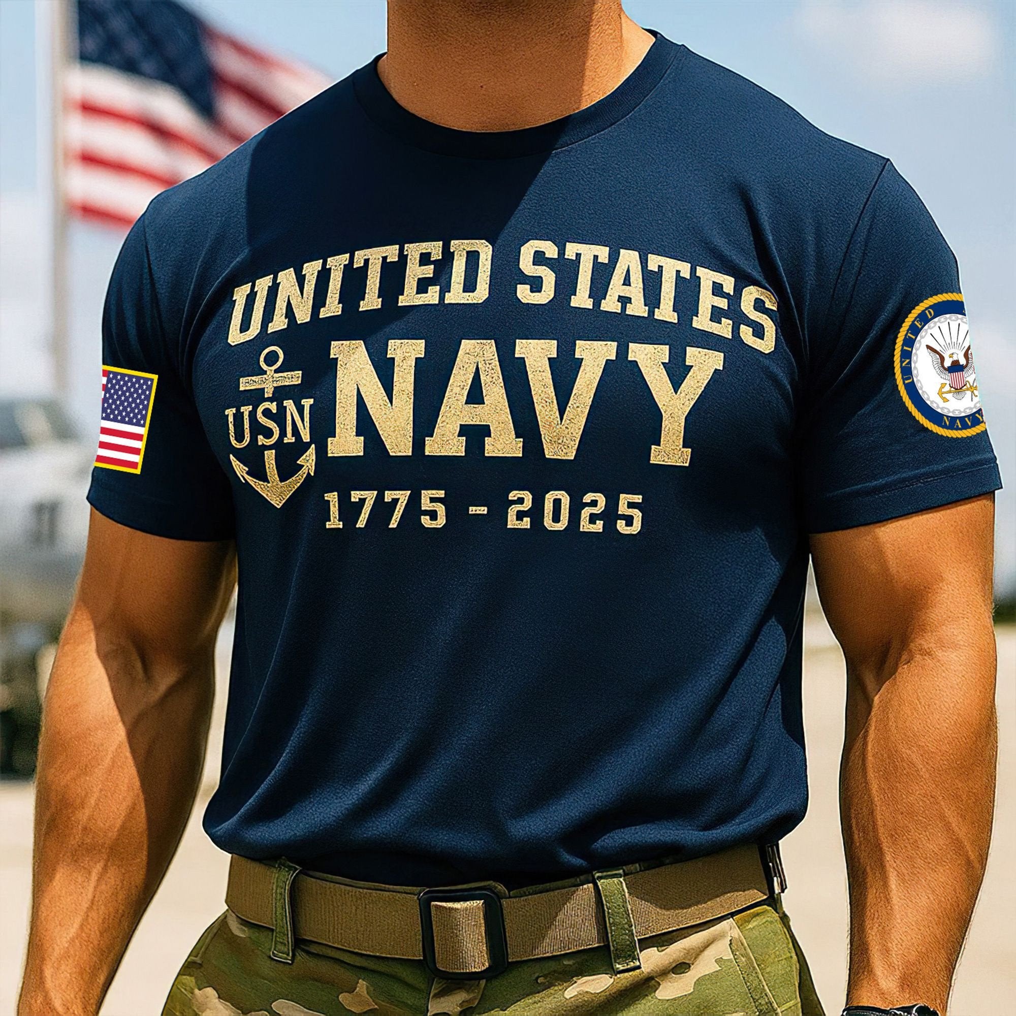 Premium US Navy T-Shirt VPVC930113, 250th Anniversary Navy Shirt, Gifts For Navy Veteran, Gifts On Father's Day, Veterans Day.