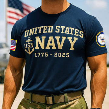 Premium US Navy T-Shirt VPVC930113, 250th Anniversary Navy Shirt, Gifts For Navy Veteran, Gifts On Father's Day, Veterans Day.