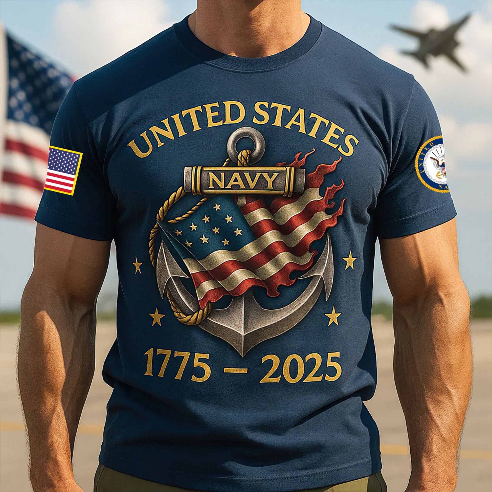 Premium US Navy T-Shirt VPVC930115, 250th Anniversary Navy Shirt, Gifts For Navy Veteran, Gifts On Father's Day, Veterans Day.