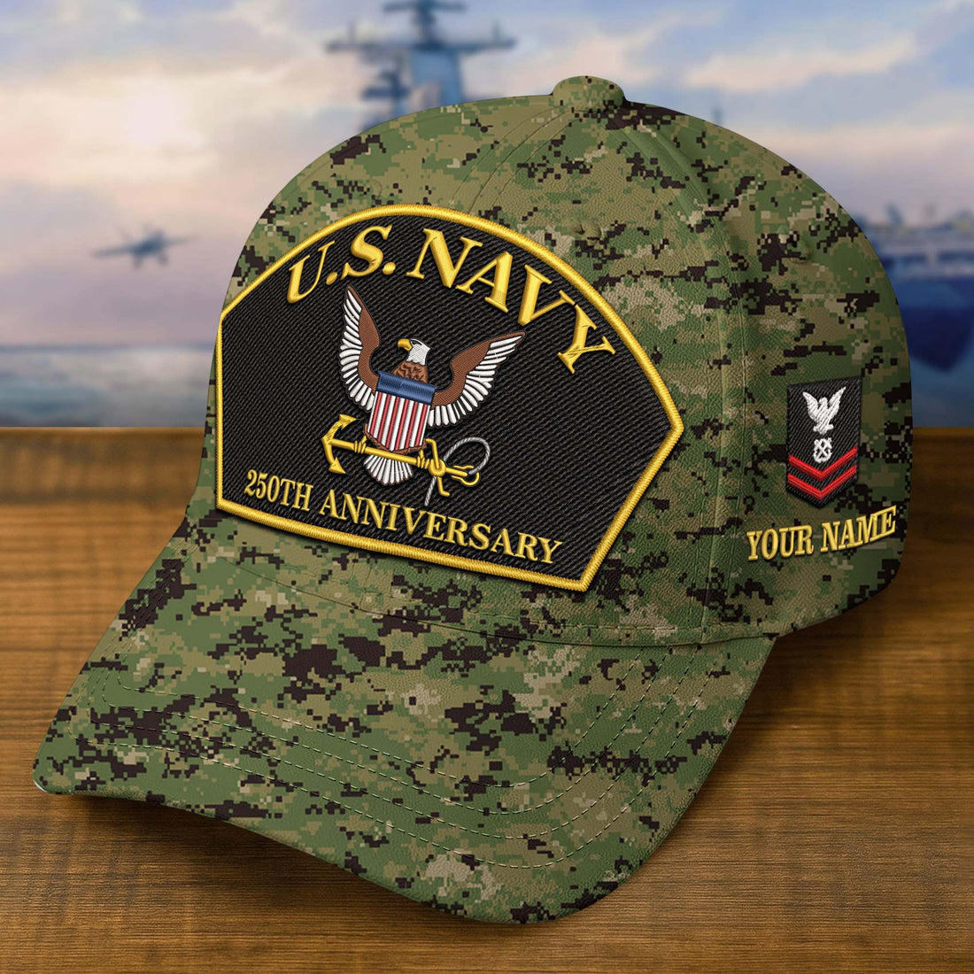 Premium Custom US Navy Embroidered Hat VPVC309005, 250th Anniversary Navy Hat, Gifts For Navy Veteran, Gifts On Father's Day, Veterans Day.