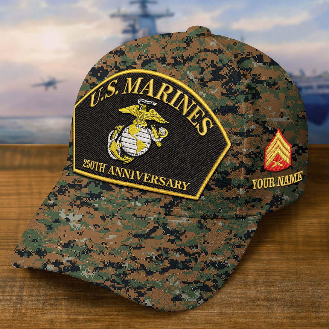 Premium Custom USMC Embroidered Hat VPVC309006, 250th Anniversary Marine Corps Hat, Gifts For Marine Veteran, Gifts On Father's Day, Veterans Day.