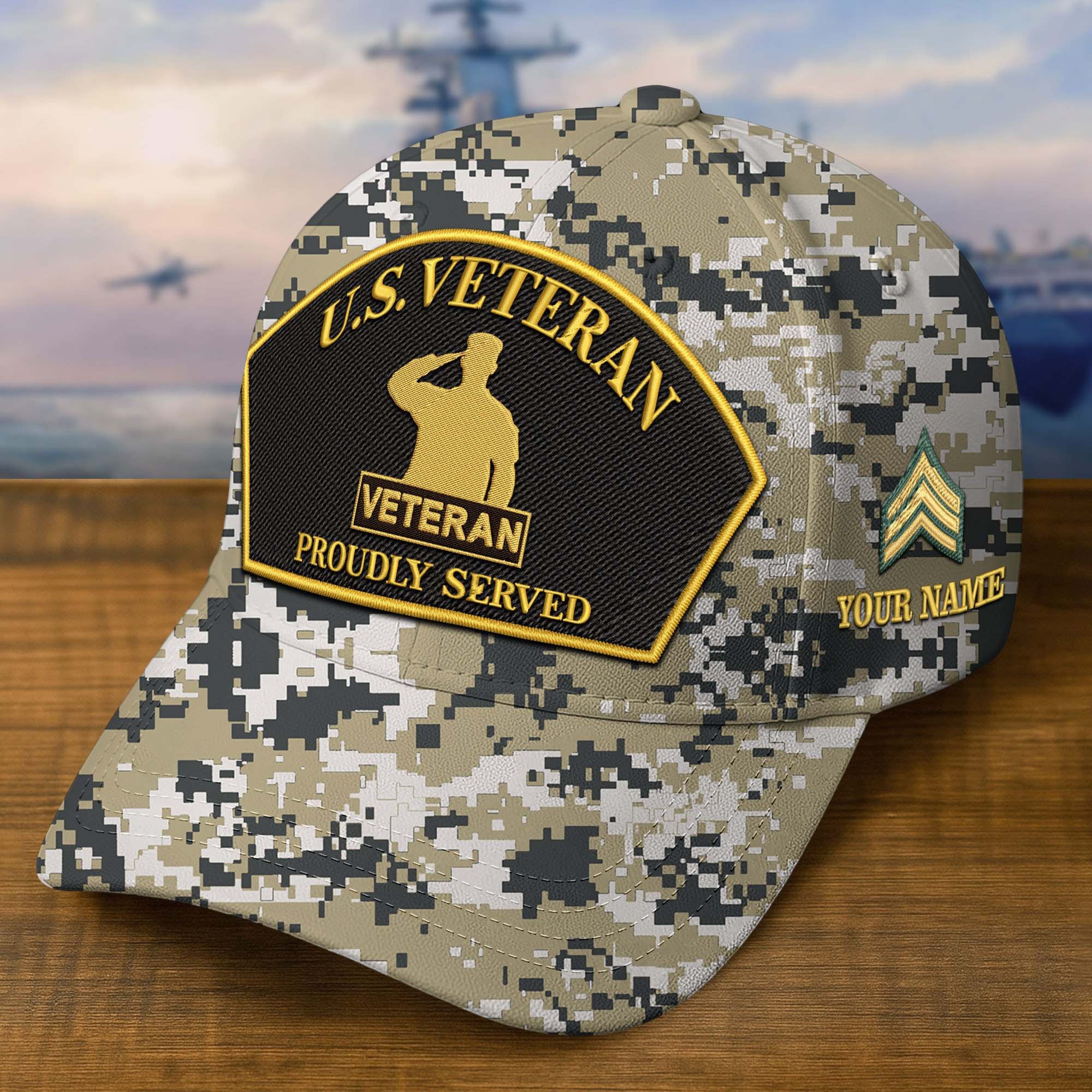 Premium Custom US Veteran Embroidered Hat VPVC309010, Gifts For US Veteran, Gifts On Father's Day, Veterans Day.